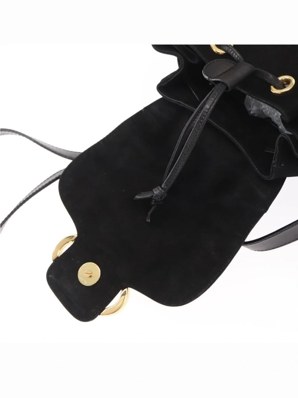 Salvatore Ferragamo Gancini Vintage Black Suede Backpack
